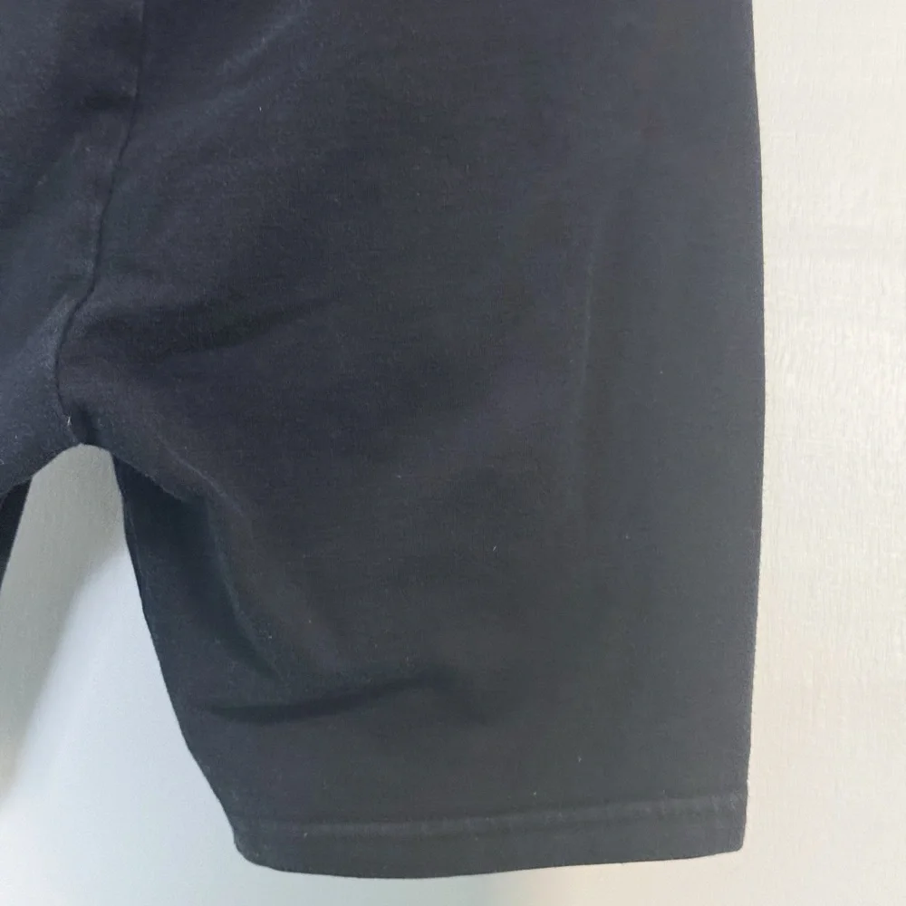 Converse Girls Biker Shorts 10/12 Black Silver Logo Stretch